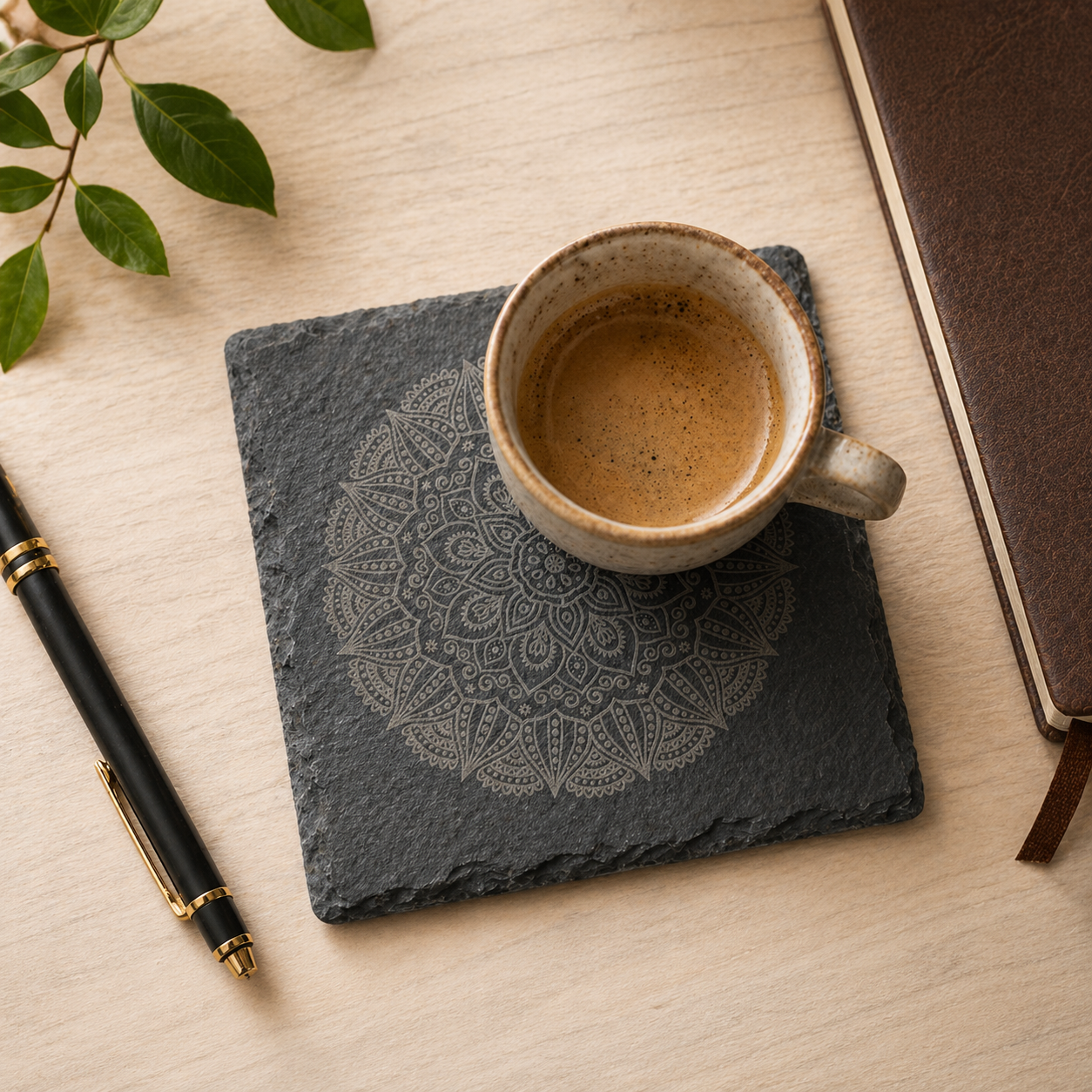 Slate tile set styled